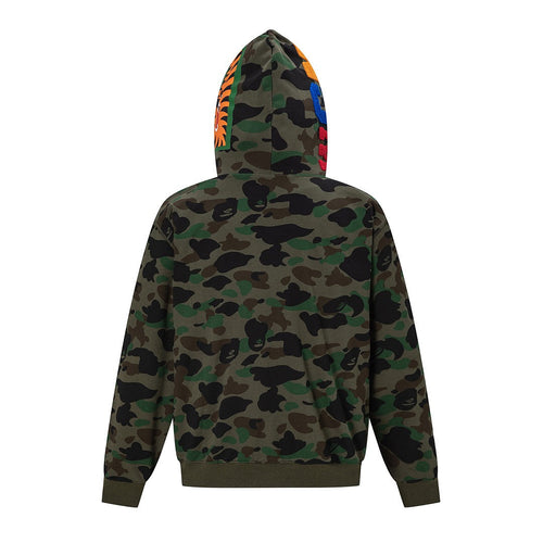 BAPE Shark Full Zip Camo Hoodie (Dark Green Camo)